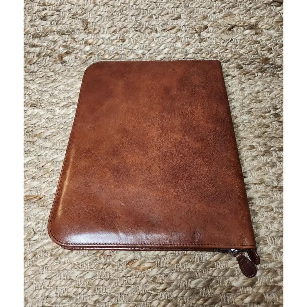 NEW! WILSON's ZIPPER PEBBLE BROWN PELLE STUDIO WORK BUSINESS PORTFOLIO